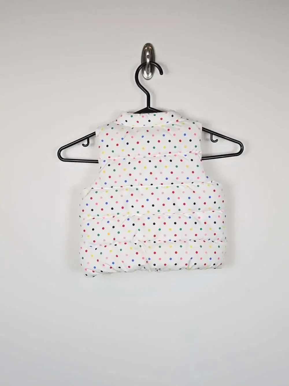 Baby Gap Toddler Girls Polka Dot Puffer Vest Primaloft White Rainbow 2T
